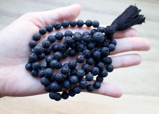Premium Lava Stone Mala 108 Beads Jwalamukhi Mala